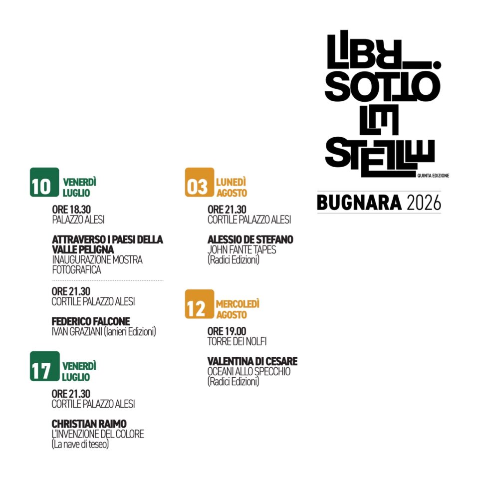 Programma 2026 Bugnara libri sotto le stelle